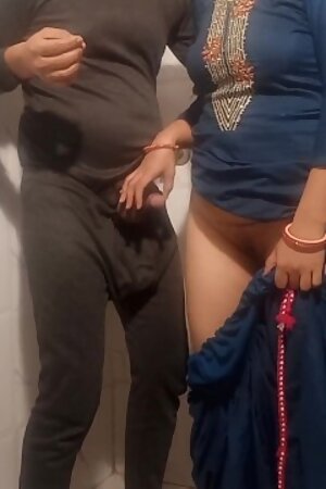 Punjabi Bhabhi Fucked by Bihari in the Bathroom during Smoke Cigarette, Hindi and Punjabi Audio