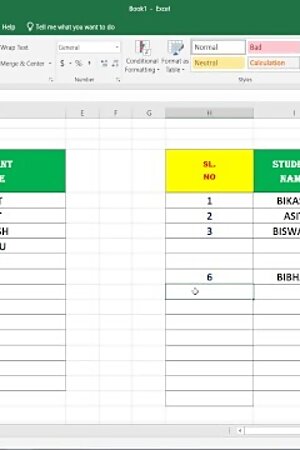 HOW GENARATE AUTO SL NO IN EXCEL