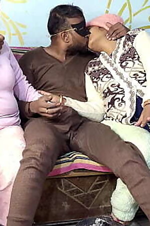 Fucked virgin SaliJi in presence of pregnant wife with dirty Hindi audio