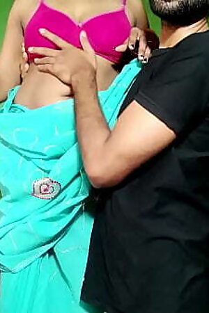 Husband romantically love wife and fucked while she cleaning Room