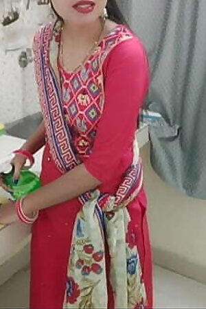 Indian hot wife got fucked while cleaning in kitchen