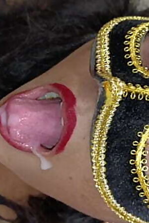 Real life Indian lovers blowjob with cumshot in mouth Hindi audio