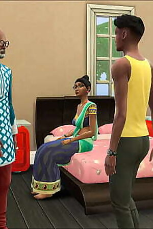 Indian husband shares his desi wife with a young man as a surprise for her birthday then it turned into a threesome - cuckold