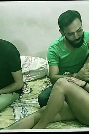 Indian shared his hot girlfriend with virgin boy and fucking together!!! with clear hindi audio