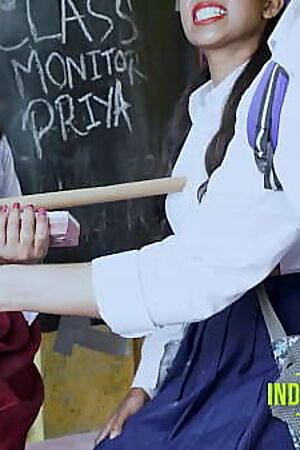 Indian best Class monitor Priya fuck Hrithik cum in Priya&rsquo_s mouth, With Clear Hindi voice