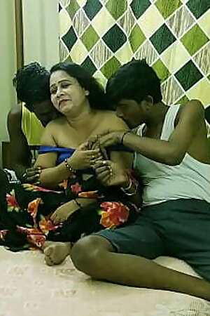 Indian Hot xxx Bhabhi fucking with two brother in law!! Clear dirty talk.. Ohh my god