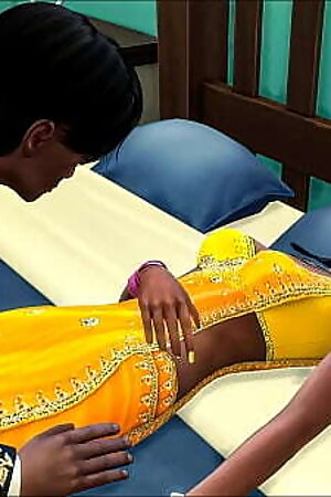 Indian sleepy step brother went to his sister'_s room and lay in bed next to her unable to refrain from climbing on her and offering her oral sex - Indian Sex